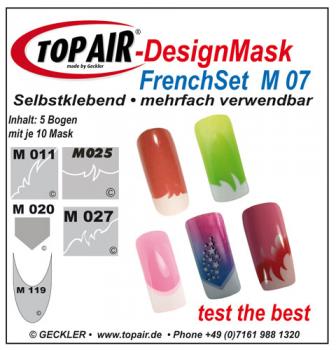 TopAir®-DesignMask-Set French, M 07-5 - Packung mit 5 verschieden Motiven - Made by Geckler