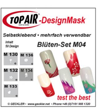 TopAir®-DesignMask M 04-5 Blütenset- Packung mit 5 verschieden Motiven - Made by Geckler