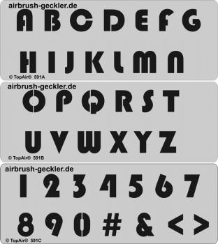 Airbrush Schablone Zahlen Schrift 0-9 Nr.99553 