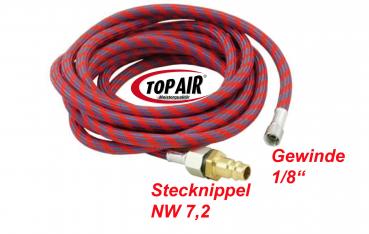 Gewebeschlauch Rot mit Stecknippel 7,2 mm, 3,0 Meter