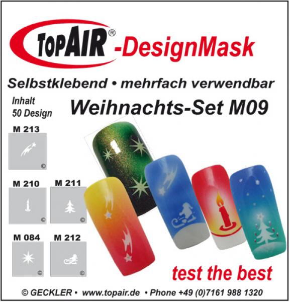 TopAir®-DesignMask M 09-5 Weihnachtsset- Packung mit 5 verschieden Motiven - Made by Geckler