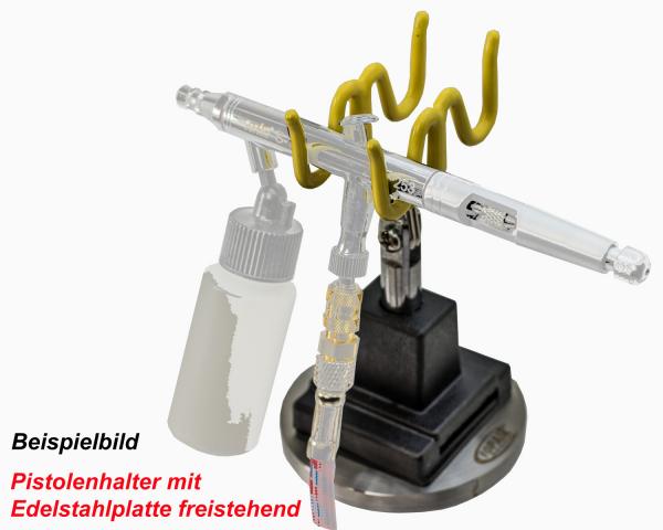 TopAir®-Pistolenhalter für 2+2 Airbrushes auf Edelstahlplatte